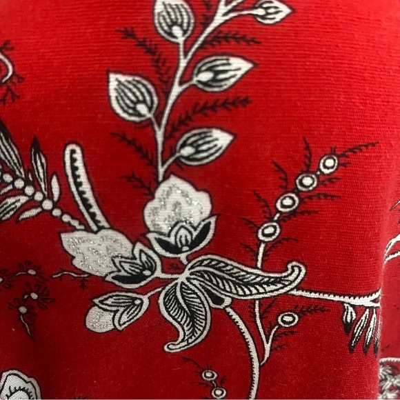 Susan Graver Red & White Floral Polka Dot Blouse Women’s Medium - Picture 11 of 12
